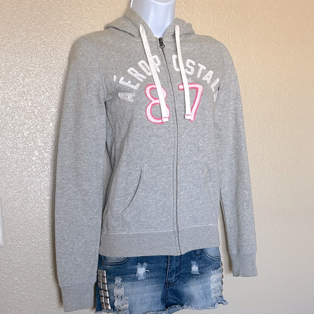 🦅 Aeropostale’s Zip Up Hoodie Sweatshirt XS Vintage Y2K NWT